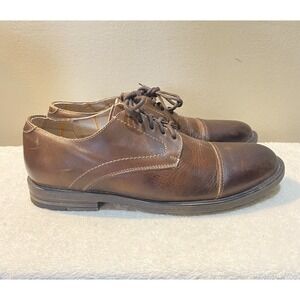 Bed Stu Mens Size 11 Repeal Distressed Leather‎ Cap Toe Lace Derby Oxford Shoes